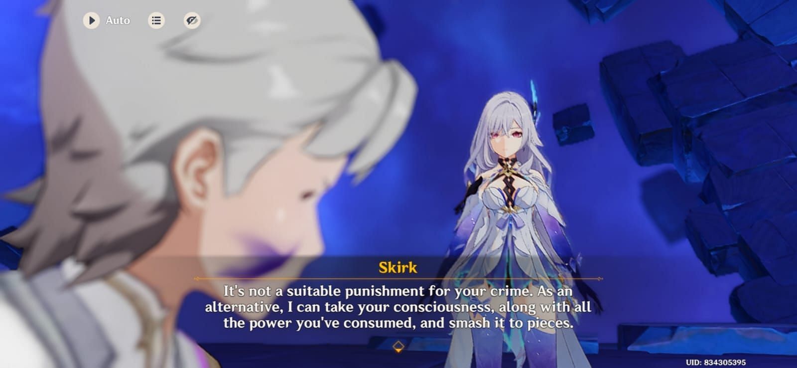 Skirk is giving Skofnungr his punishment for stealing power (Image via HoYoverse)